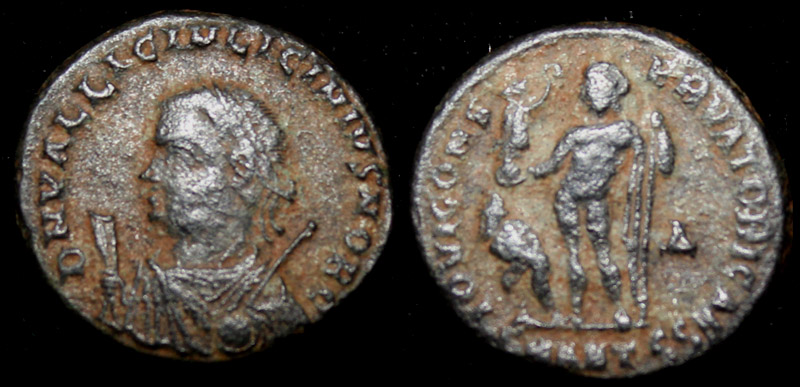 Licinius Jr with mappa, globe and sceptre